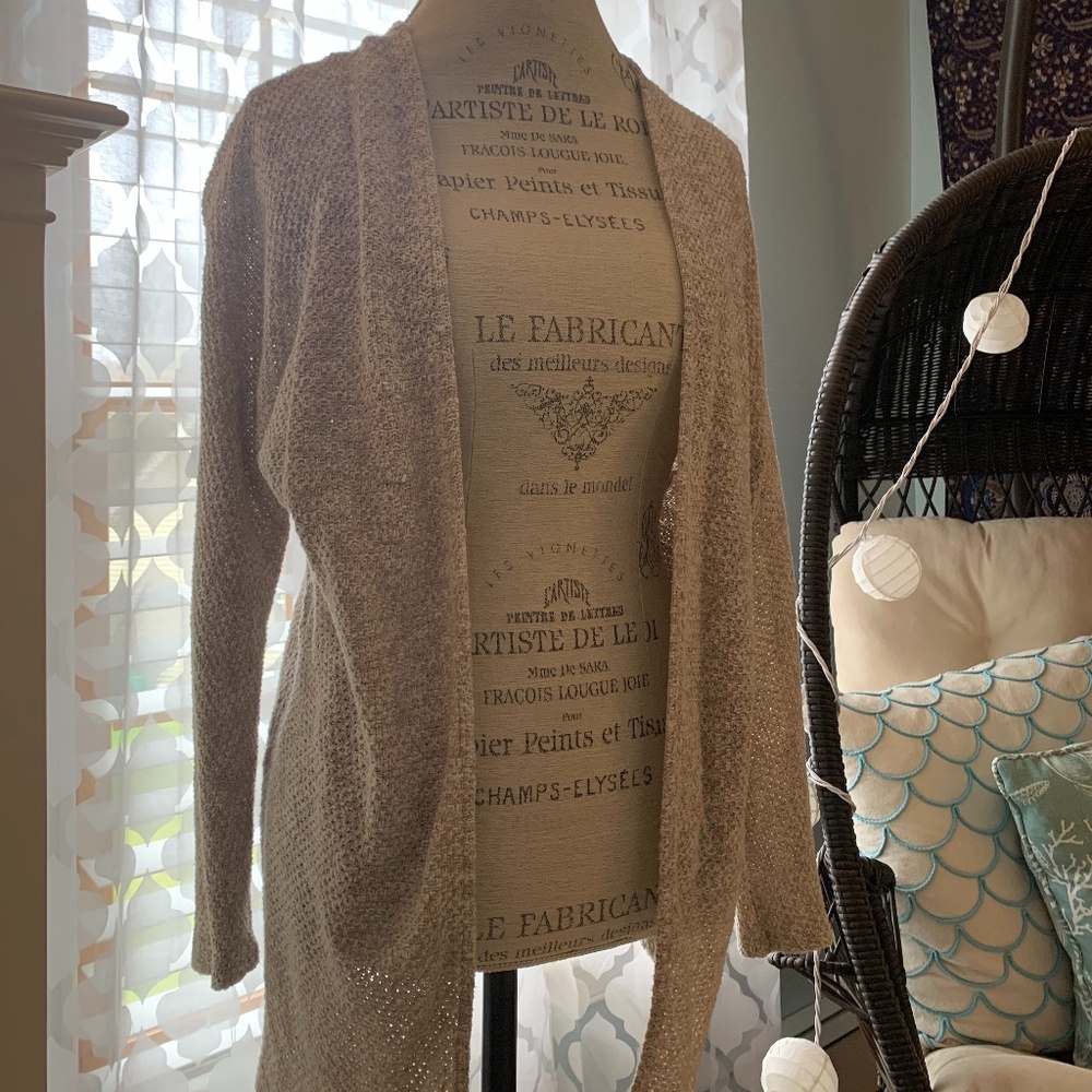 American Eagle Tan Open Front Long Sleeve Cardigan